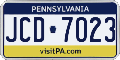 PA license plate JCD7023