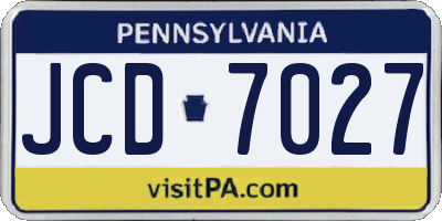 PA license plate JCD7027