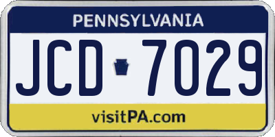 PA license plate JCD7029