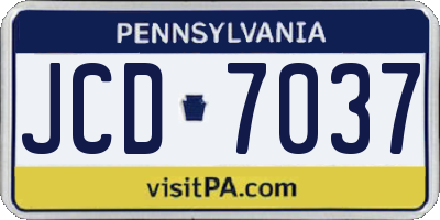 PA license plate JCD7037