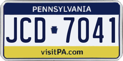 PA license plate JCD7041