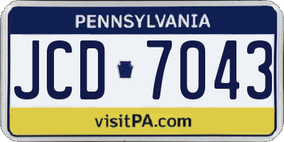 PA license plate JCD7043