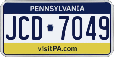 PA license plate JCD7049