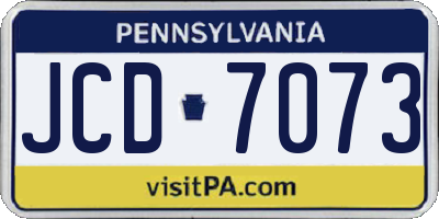 PA license plate JCD7073