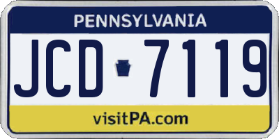 PA license plate JCD7119