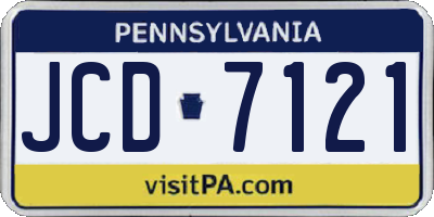 PA license plate JCD7121