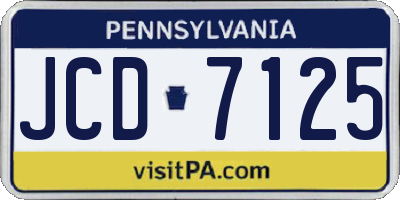 PA license plate JCD7125