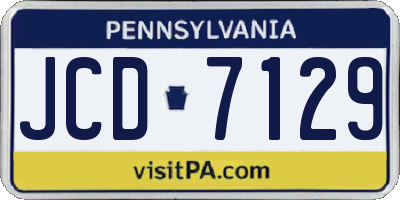 PA license plate JCD7129