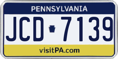 PA license plate JCD7139