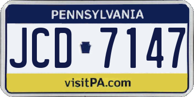 PA license plate JCD7147