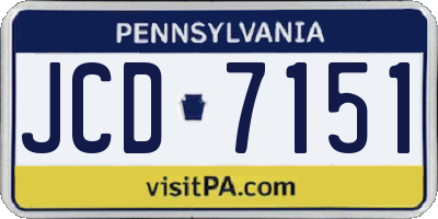 PA license plate JCD7151