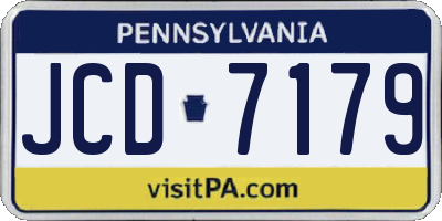 PA license plate JCD7179