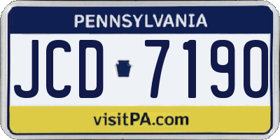 PA license plate JCD7190