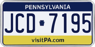 PA license plate JCD7195