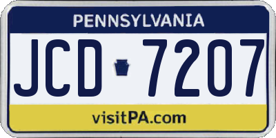 PA license plate JCD7207