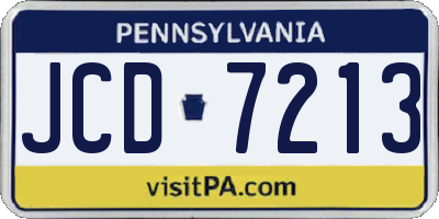 PA license plate JCD7213