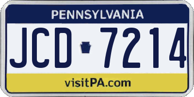PA license plate JCD7214