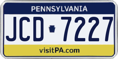 PA license plate JCD7227