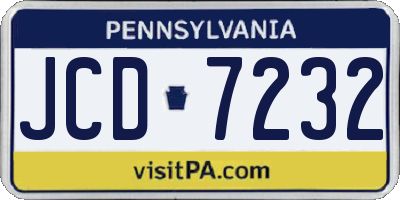 PA license plate JCD7232