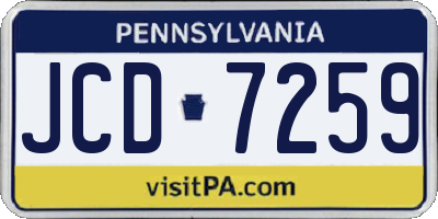 PA license plate JCD7259