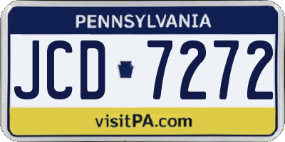 PA license plate JCD7272