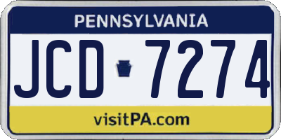 PA license plate JCD7274