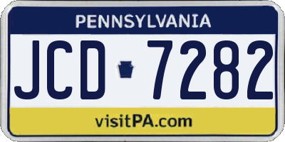 PA license plate JCD7282