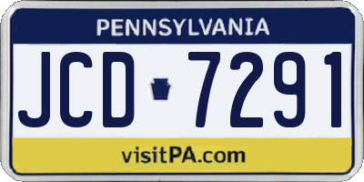 PA license plate JCD7291