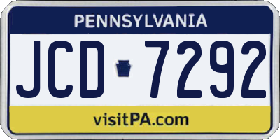 PA license plate JCD7292