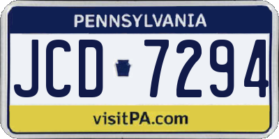 PA license plate JCD7294