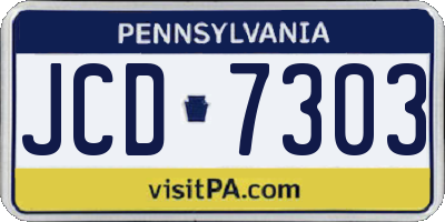 PA license plate JCD7303