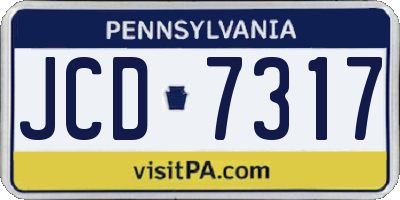 PA license plate JCD7317