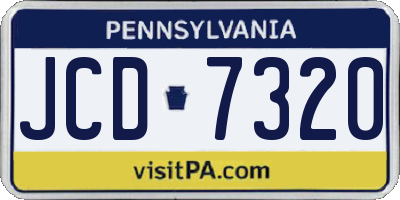 PA license plate JCD7320