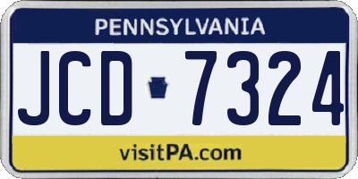 PA license plate JCD7324