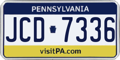 PA license plate JCD7336
