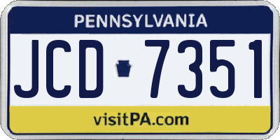 PA license plate JCD7351