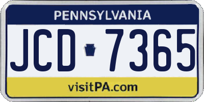 PA license plate JCD7365