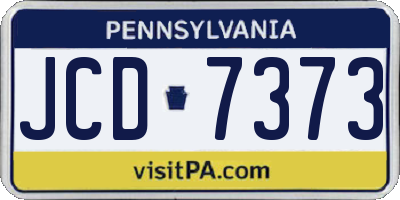 PA license plate JCD7373