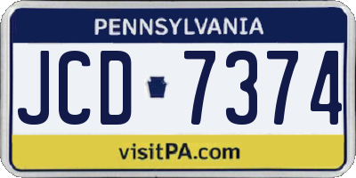 PA license plate JCD7374