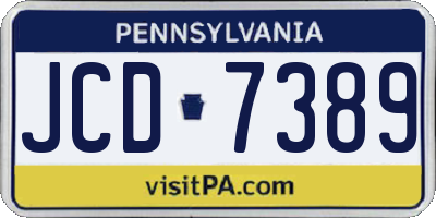 PA license plate JCD7389