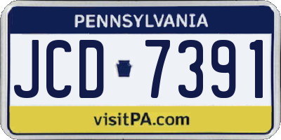 PA license plate JCD7391