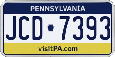 PA license plate JCD7393