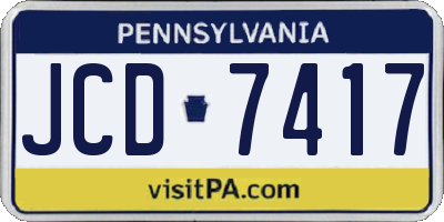 PA license plate JCD7417