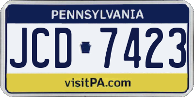 PA license plate JCD7423