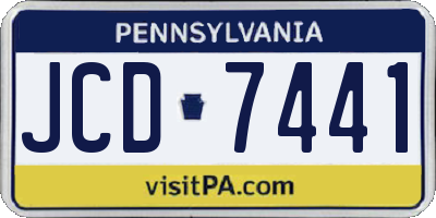 PA license plate JCD7441