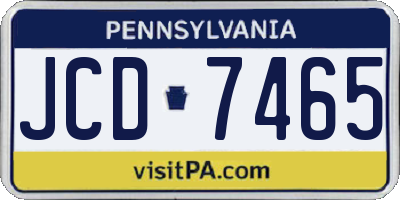 PA license plate JCD7465