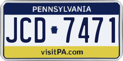 PA license plate JCD7471