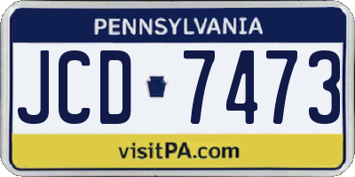 PA license plate JCD7473