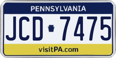 PA license plate JCD7475