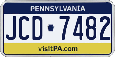 PA license plate JCD7482